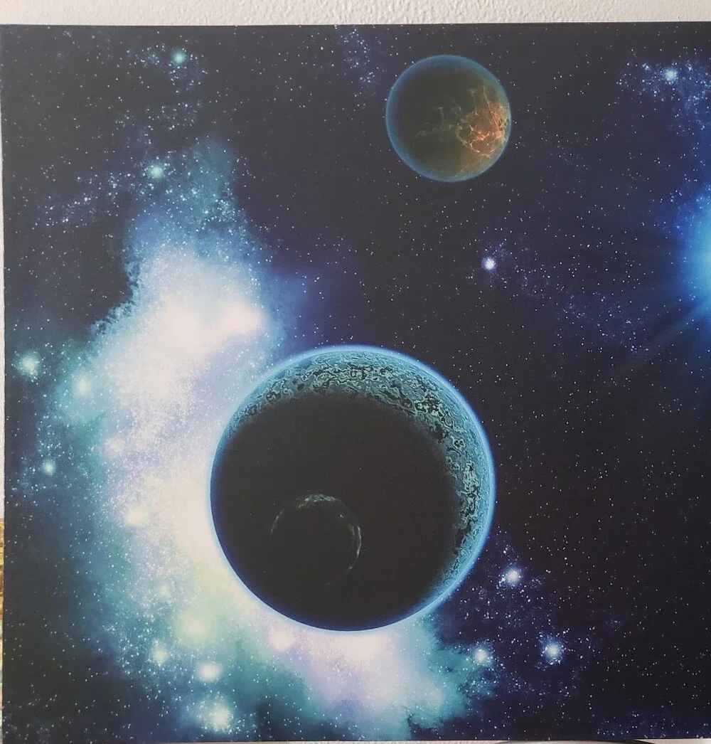 Illuminated Canvas Wall Art Outerspace Panoramic Glows Light Up Home Decor NWT